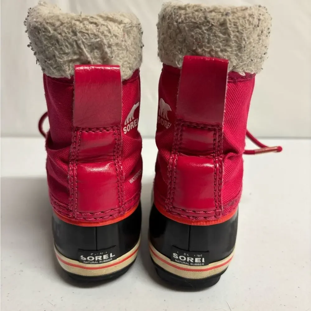 Sorel Kids' Yoot Pac Nylon Waterproof Pink Boots Child Size 12
